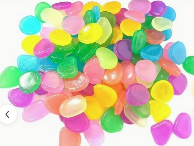 100pcs Artificial Mixed Color Glow Stones Fluorescent Rocks For Home Decor