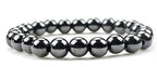 Natural Round Beads Magnetic Hematite Crystal Stone 8mm Bracelet (Pack of 2)